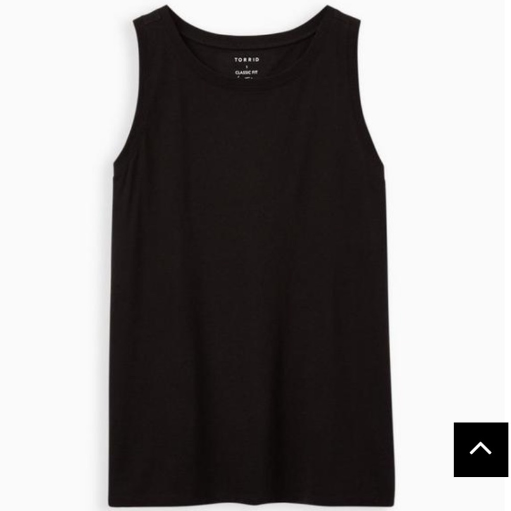Torrid Black Triblend Wide Neck Rib Trim Tank